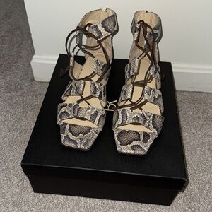 Banana Republic Snakeskin Lace Up Sandals